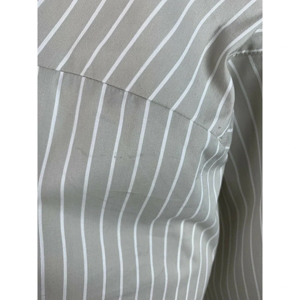 Anna Seravalli Stripe Vneck Half Sleeve White Blouse Top